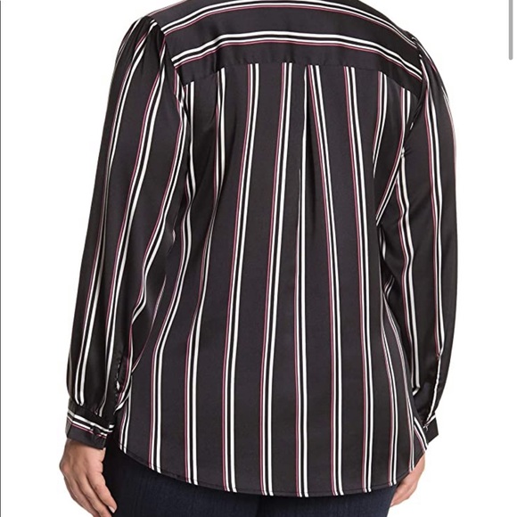 Laundry by Shelli Segal Striped Tie Front Blouse - Picture 2 of 13